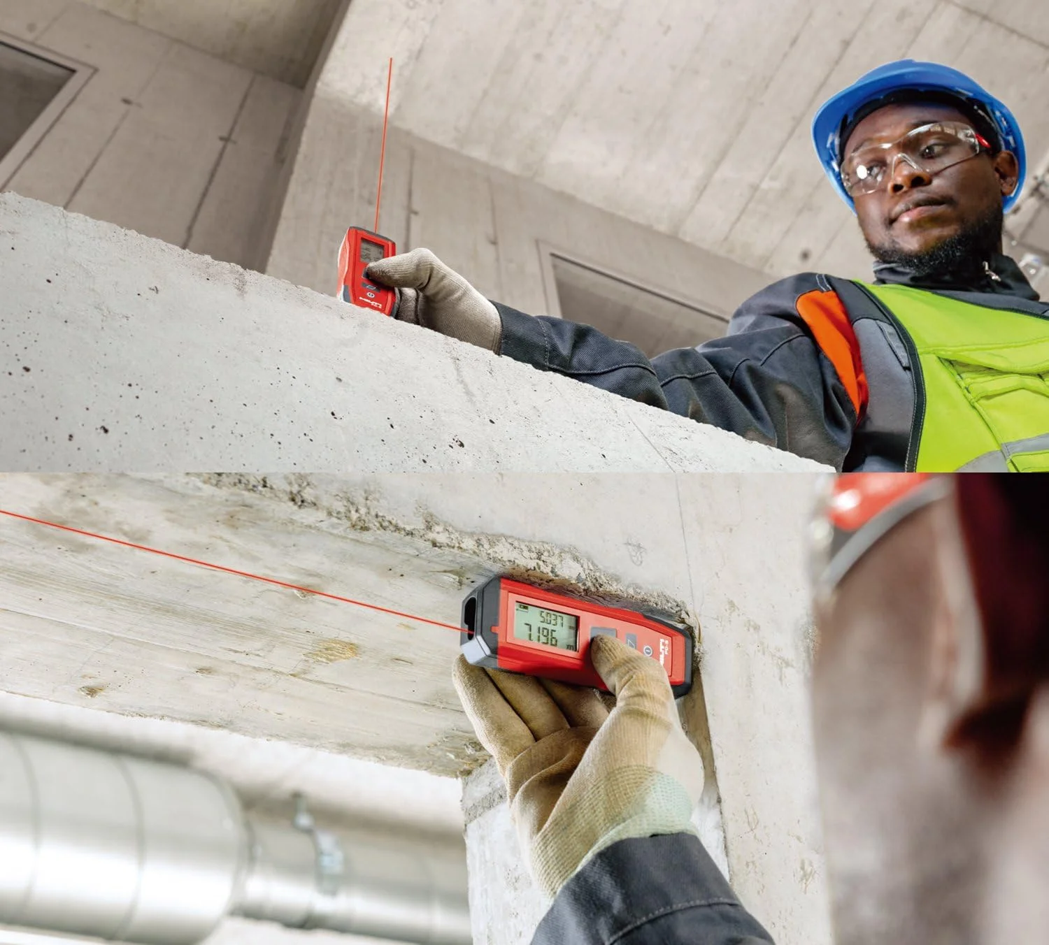 متر لیزری دستی هیلتی مدل PD-S با برد 60 متر، ابزار اندازه گیری مساحت و فاصله یاب