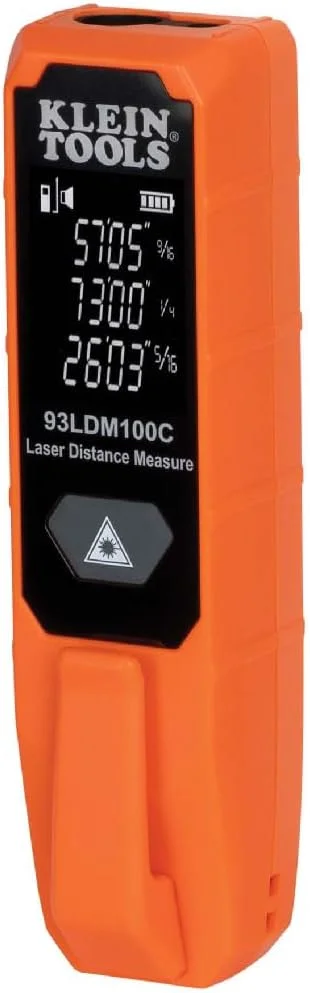 متر لیزری 30 متری کلاین تولز، دقت بالای لیزر تا +/- 1.5 میلی متر، طراحی جمع و جور با صفحه نمایش LCD مدل 93LDM100C