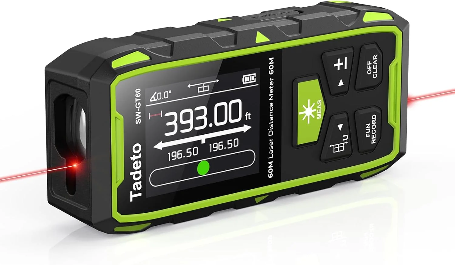 ابزار اندازه گیری لیزری دوگانه Tadeto، 120 متر ابزار اندازه گیری لیزری دو طرفه با صفحه نمایش LCD دارای نور پس زمینه، اندازه گیری لیزری قابل شارژ با واحدهای اندازه گیری مختلف متر/فوت/اینچ برای طول/مساحت/حجم/زاویه ابزار اندازه گیری لیزری دوگانه Tadeto، 120 متر ابزار اندازه گیری لیزری دو طرفه با صفحه نمایش LCD دارای نور پس زمینه، اندازه گیری لیزری قابل شارژ با واحدهای اندازه گیری مختلف متر/فوت/اینچ برای طول/مساحت/حجم/زاویه
