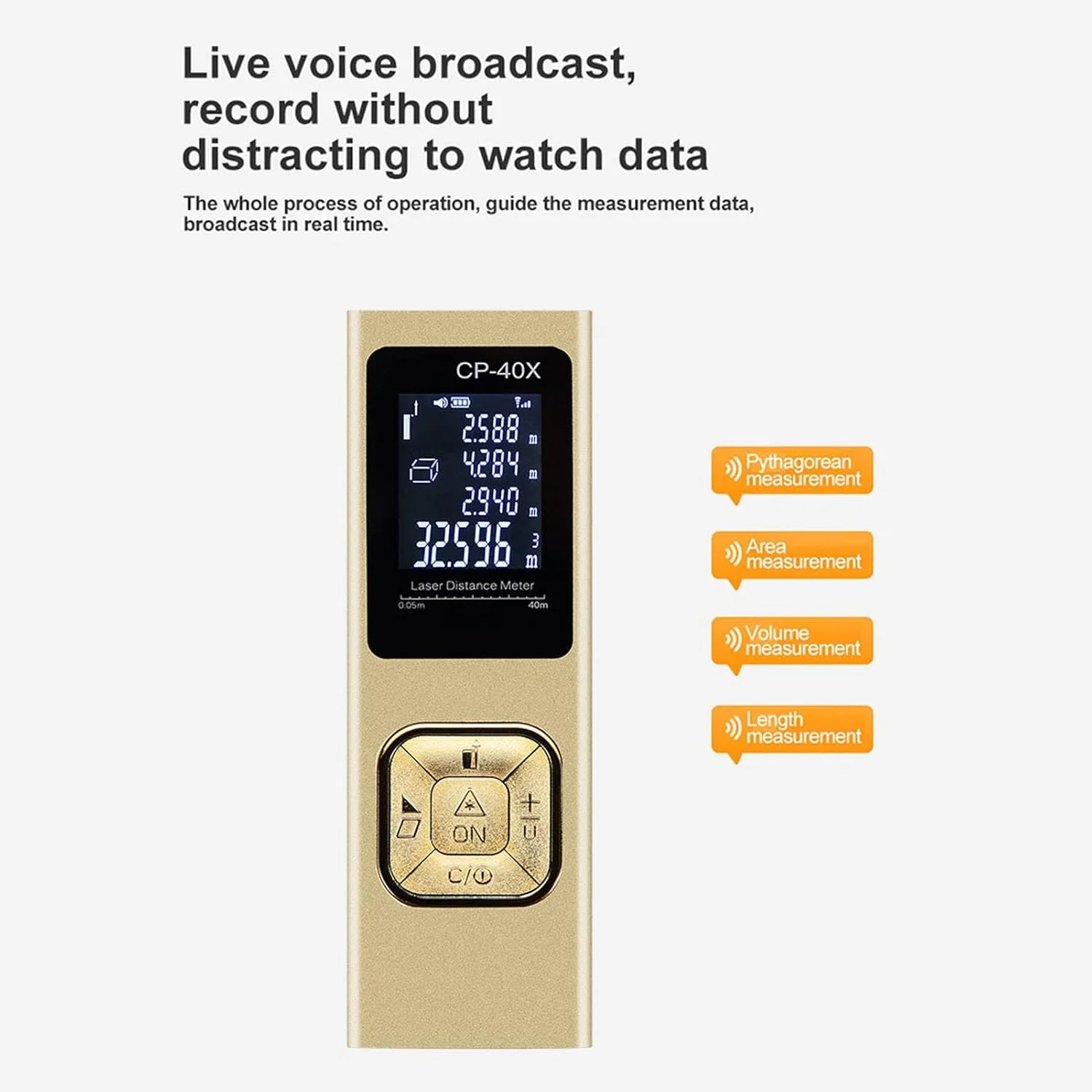 متر لیزری فاصله یاب 01 02 015، 100 متری، ابزار اندازه گیری لیزری با قابلیت تغییر واحد فوت/اینچ/متر، ضد آب، اندازه گیری دستی دیجیتال با بند برای فضای داخلی