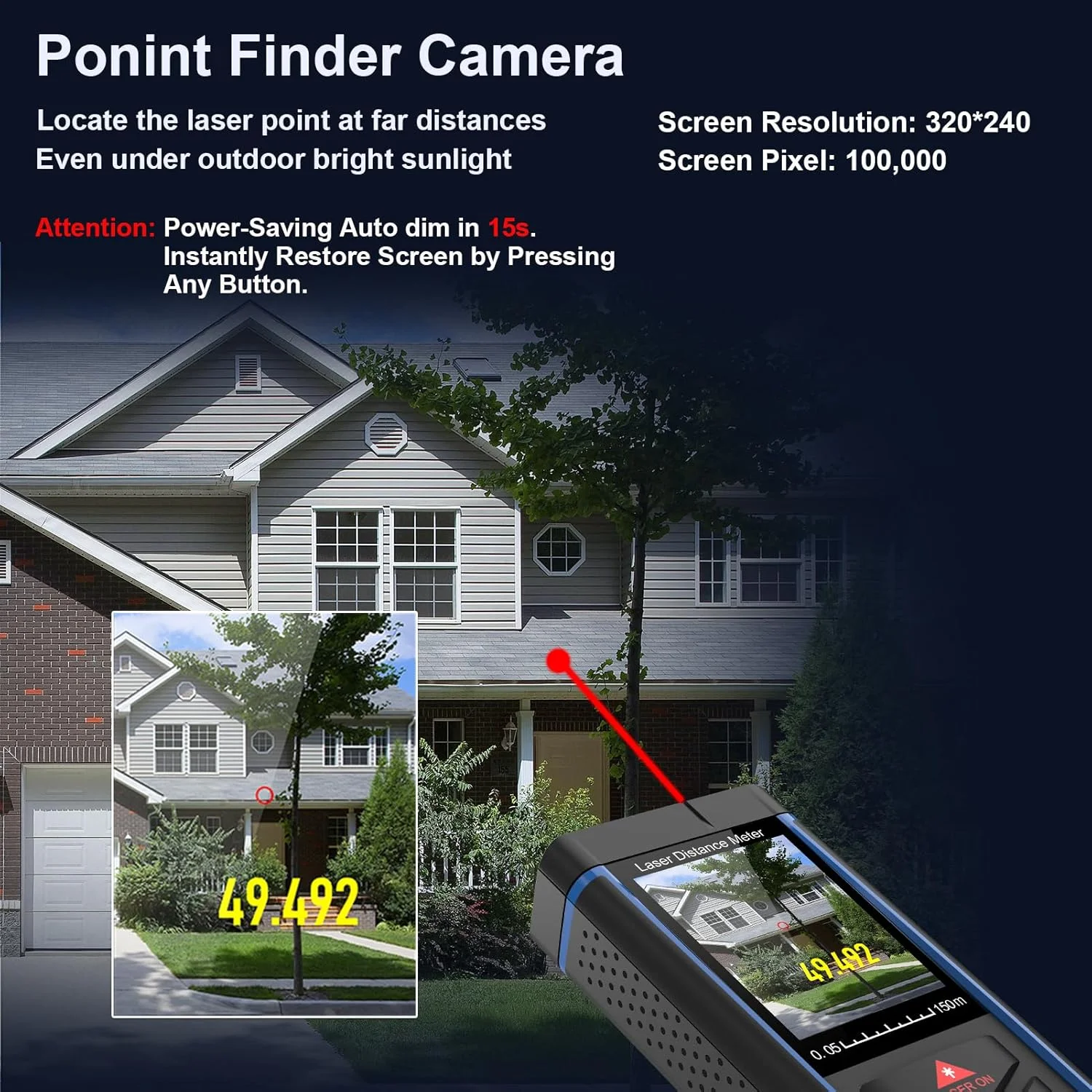 متر لیزری 200 متری با دوربین 6X، دقت ±2 میلی متر، تراز الکترونیکی، زاویه سنجی لحظه ای، مناسب فضای باز و بسته برای اندازه گیری مساحت، حجم و فاصله، به همراه سه پایه