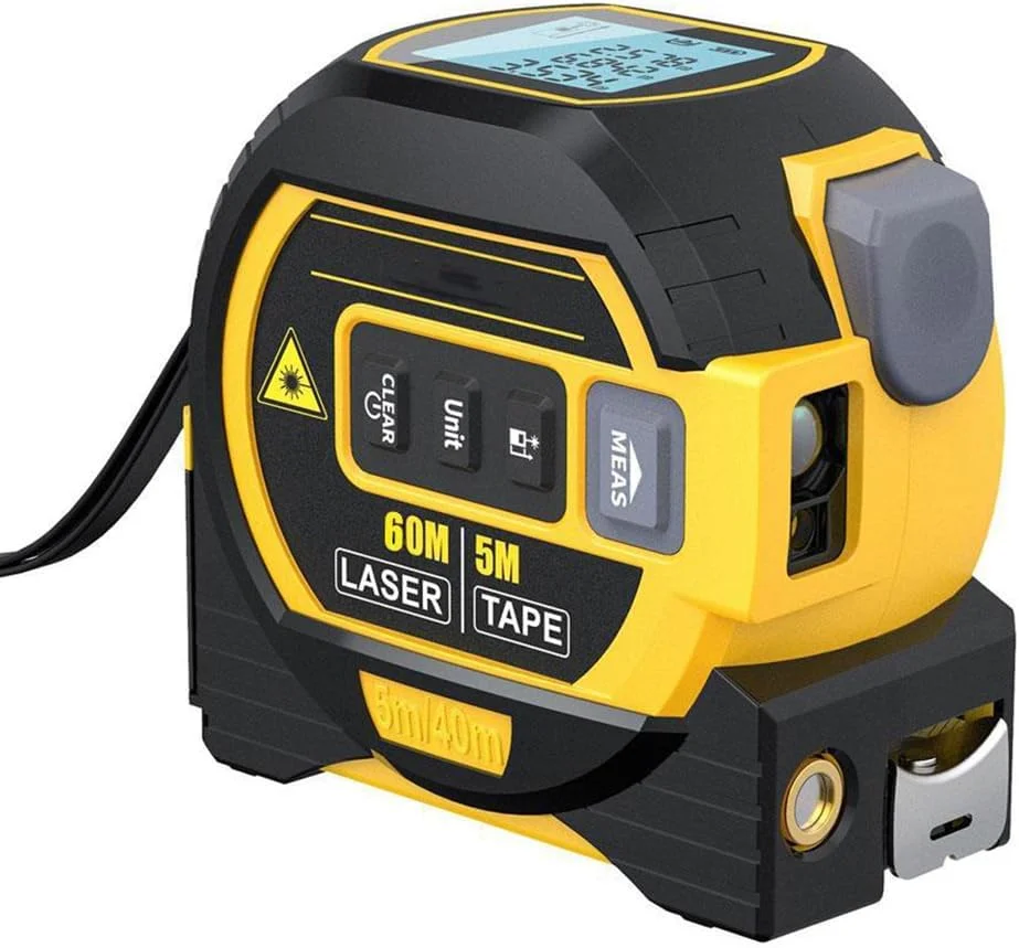 متر لیزری 3 در 1 MiBoce، فاصله یاب لیزری دیجیتال، با صفحه نمایش LCD، تراز لیزری، متر نواری 5 متری، مقیاس اینچ/متریک، برای دکوراسیون داخلی، اندازه گیری خانه