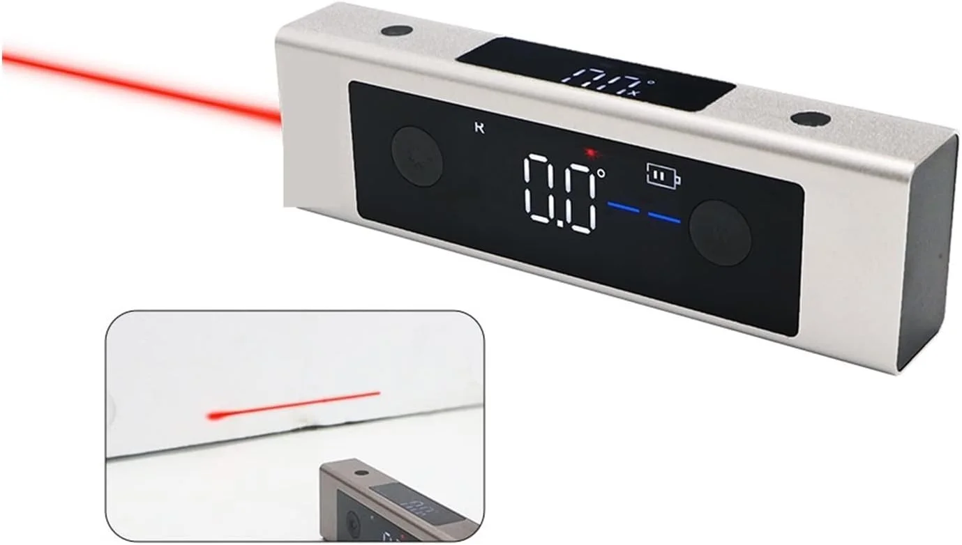 فاصله سنج لیزری، نقاله، شیب سنج دیجیتال، زاویه سنج لیزری، خط کش لیزری با LCD بزرگ، زاویه یاب با شارژ Type-C، اندازه گیری لیزری دقیق و با دقت بالا