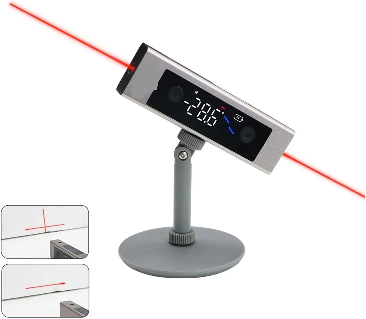 فاصله سنج لیزری، نقاله، شیب سنج دیجیتال، زاویه سنج لیزری، خط کش لیزری با LCD بزرگ، زاویه یاب با شارژ Type-C، اندازه گیری لیزری دقیق و با دقت بالا