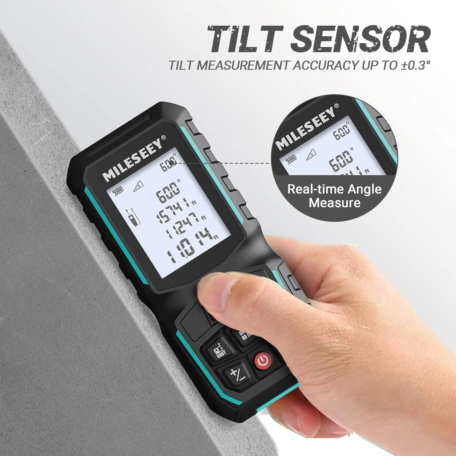 ابزار اندازه گیری لیزری MiLESEEY G2، 100 متر با دقت ±1.5 میلی متر، اندازه گیری مساحت و حجم فاصله و فیثاغورس، ابزار اندازه گیری لیزری قابل حمل با 4 واحد قابل تغییر و زاویه دیجیتال، به همراه گیره جیبی ابزار اندازه گیری لیزری MiLESEEY G2، 100 متر با دقت ±1.5 میلی متر، اندازه گیری مساحت و حجم فاصله و فیثاغورس، ابزار اندازه گیری لیزری قابل حمل با 4 واحد قابل تغییر و زاویه دیجیتال، به همراه گیره جیبی