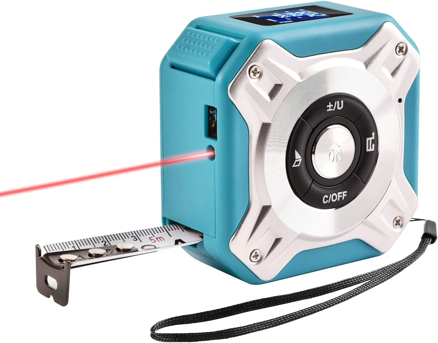 متر لیزری 3 در 1 Morelian، فاصله یاب دیجیتال، متر نواری 5 متری، 40 متری قابل شارژ، چند منظوره، اندازه گیری فاصله/مساحت/حجم/فیثاغورس، تعویض واحد، ذخیره داده