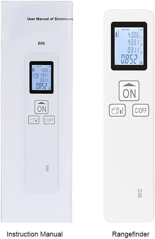 متر لیزری 35 متری Morelian با صفحه نمایش LCD دیجیتال، سایز جیبی، ابزار اندازه گیری فاصله/مساحت/حجم/فیثاغورث، تغییر واحد، علامت مرجع متر لیزری 35 متری Morelian با صفحه نمایش LCD دیجیتال، سایز جیبی، ابزار اندازه گیری فاصله/مساحت/حجم/فیثاغورث، تغییر واحد، علامت مرجع