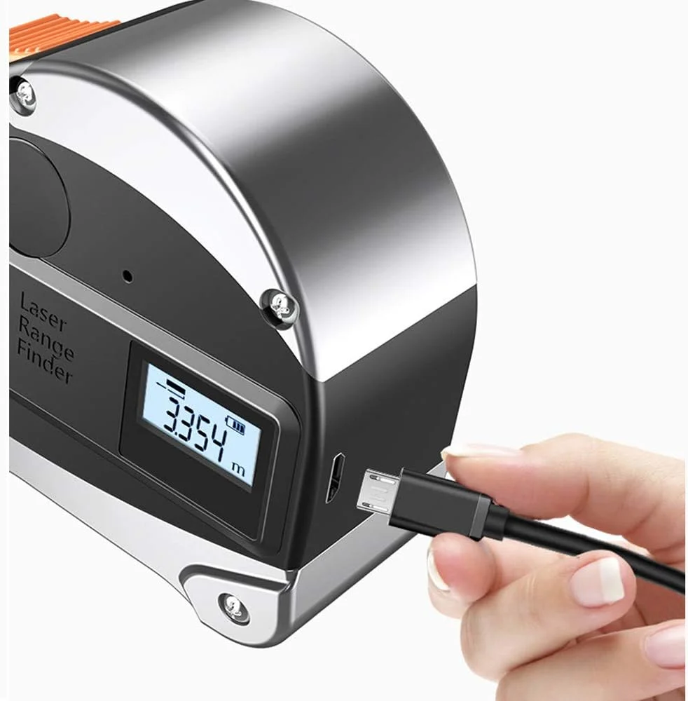 متر لیزری دیجیتال، متر لیزری قابل شارژ USB، متر نواری 5 متری، فاصله یاب دیجیتال قابل حمل متر لیزری دیجیتال، متر لیزری قابل شارژ USB، متر نواری 5 متری، فاصله یاب دیجیتال قابل حمل