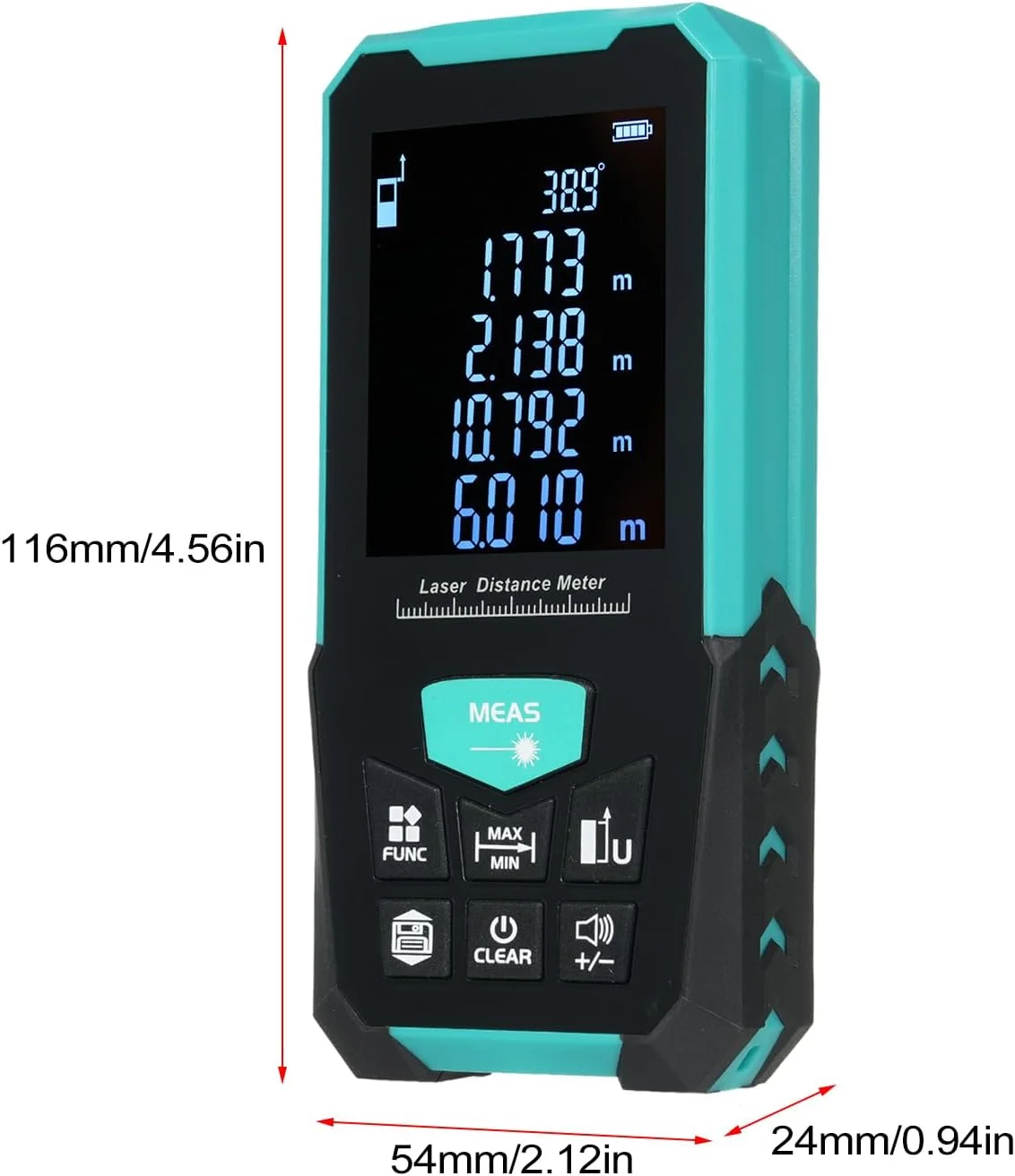 متر لیزری حرفه ای موریلیان 50 متر / 164 فوت، فاصله یاب با حالت های اندازه گیری پیوسته، حجم، مساحت، فیثاغورس، فاصله یاب دیجیتال با شارژ USB متر لیزری حرفه ای موریلیان 50 متر / 164 فوت، فاصله یاب با حالت های اندازه گیری پیوسته، حجم، مساحت، فیثاغورس، فاصله یاب دیجیتال با شارژ USB