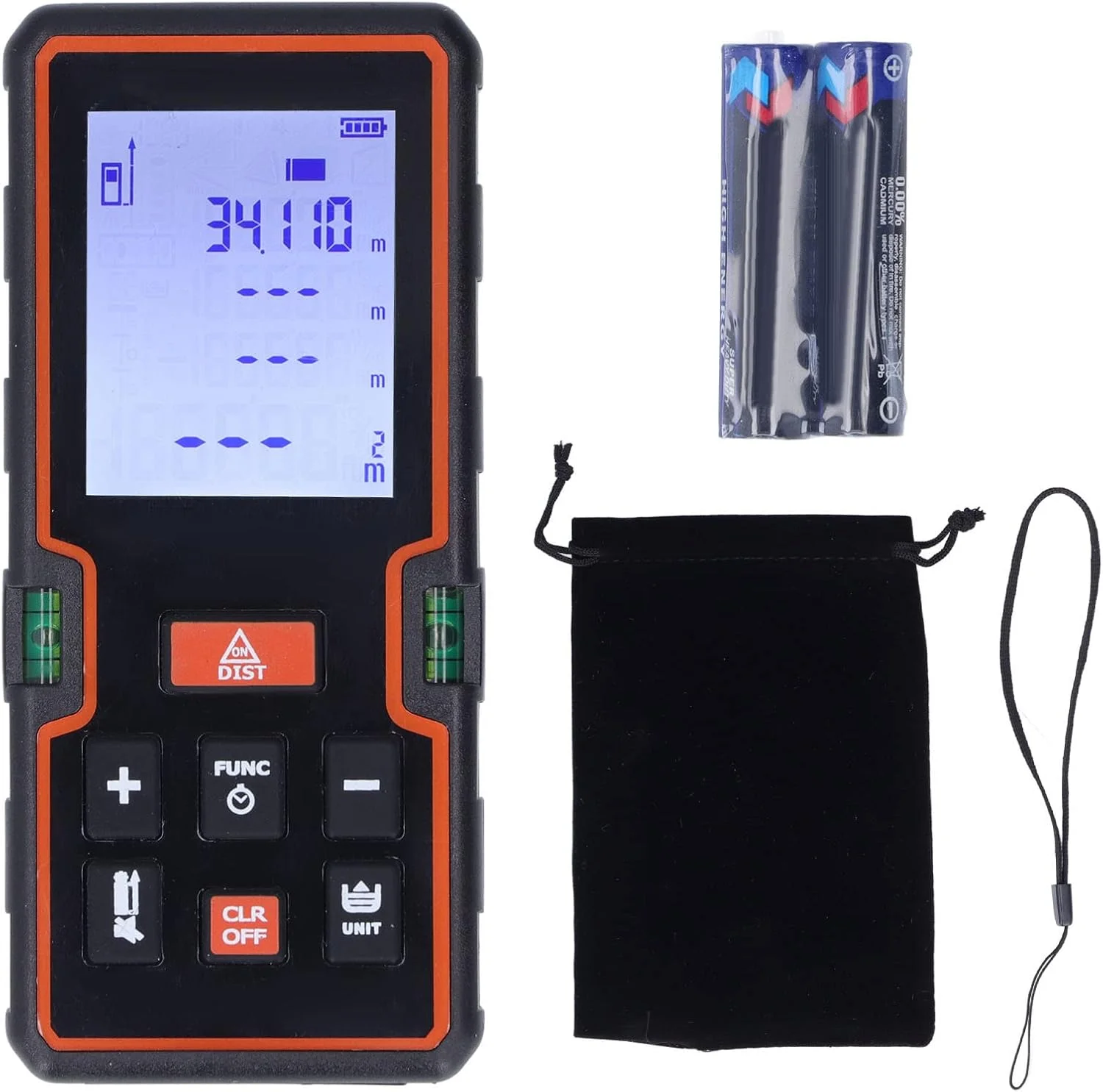 متر لیزری، ابزار اندازه گیری فاصله لیزری، ابزار نمایشگر دیجیتال 40 متری، فاصله یاب لیزری قابل حمل دیجیتال، برای اندازه گیری ساخت و ساز HD40P