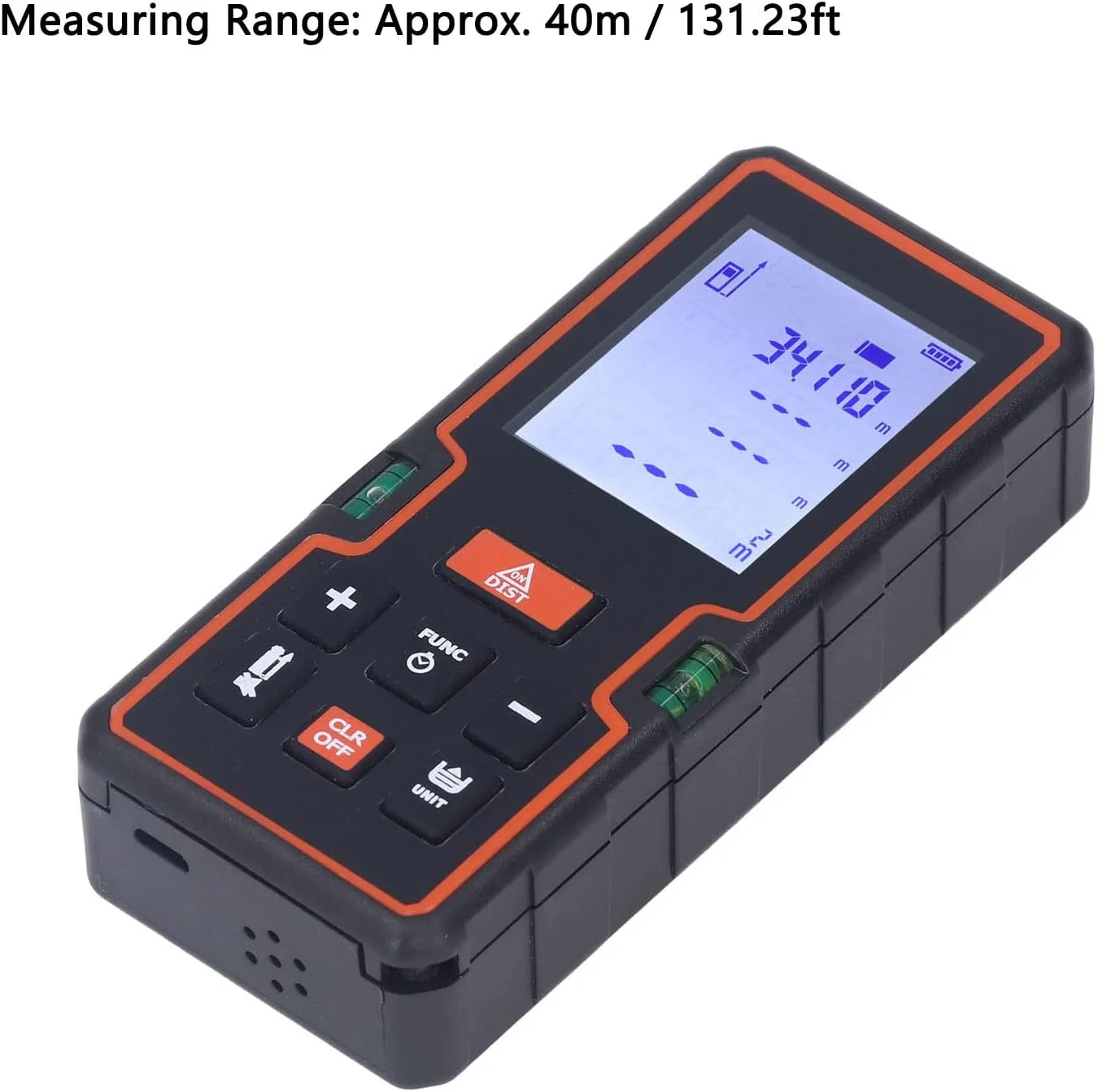 متر لیزری، ابزار اندازه گیری فاصله لیزری، ابزار نمایشگر دیجیتال 40 متری، فاصله یاب لیزری قابل حمل دیجیتال، برای اندازه گیری ساخت و ساز HD40P