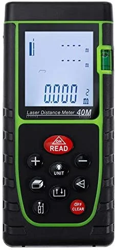 دستگاه اندازه گیری لیزری ال سی دی، فاصله سنج تا 40 متر، ابزار اندازه گیری دیجیتال برای طول/ارتفاع، سبز