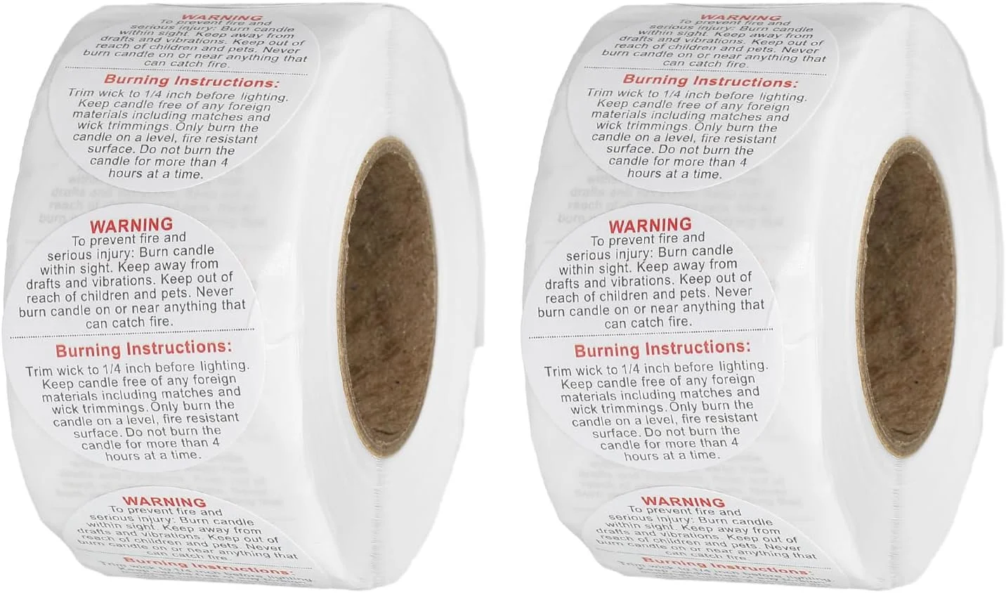 برچسب های هشدار شمع PATIKIL، بسته 1000 عددی برچسب های ایمنی شمع