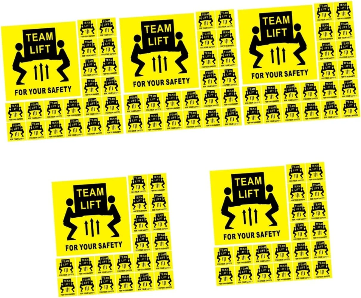 1000 عدد برچسب احتیاطی برای بارهای سنگین، برچسب های رنگی، علامت احتیاط، برچسب بلند کردن تیمی، علامت بلند کردن تیمی، علامت احتیاط بلند کردن تیمی، علامت ایمنی