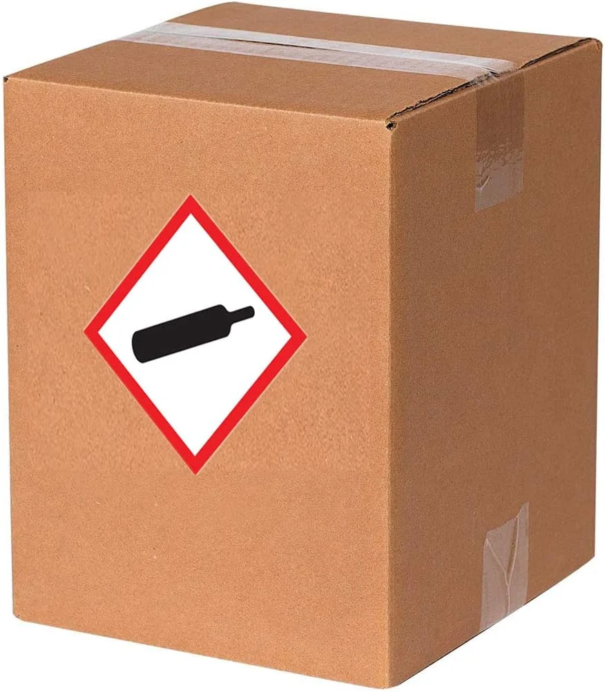 برچسب های تصویری دسته ای GHS، مطابق با OSHA، 2" x 2" برچسب ایمنی، خوردگی، محیط زیست، علامت تعجب، بمب در حال انفجار، جمجمه و استخوان های ضربدری، خطر سلامتی، شعله، شعله O (504 عدد)