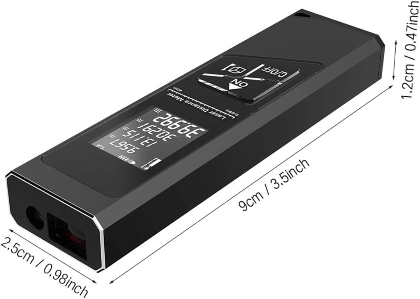 متر لیزری، متر فاصله لیزری با نور پس زمینه LCD، دقت بالا، واحدهای قابل تغییر M Ft in، قابل شارژ USB، برای توابع اندازه گیری مساحت، حجم، فاصله، فیثاغورث