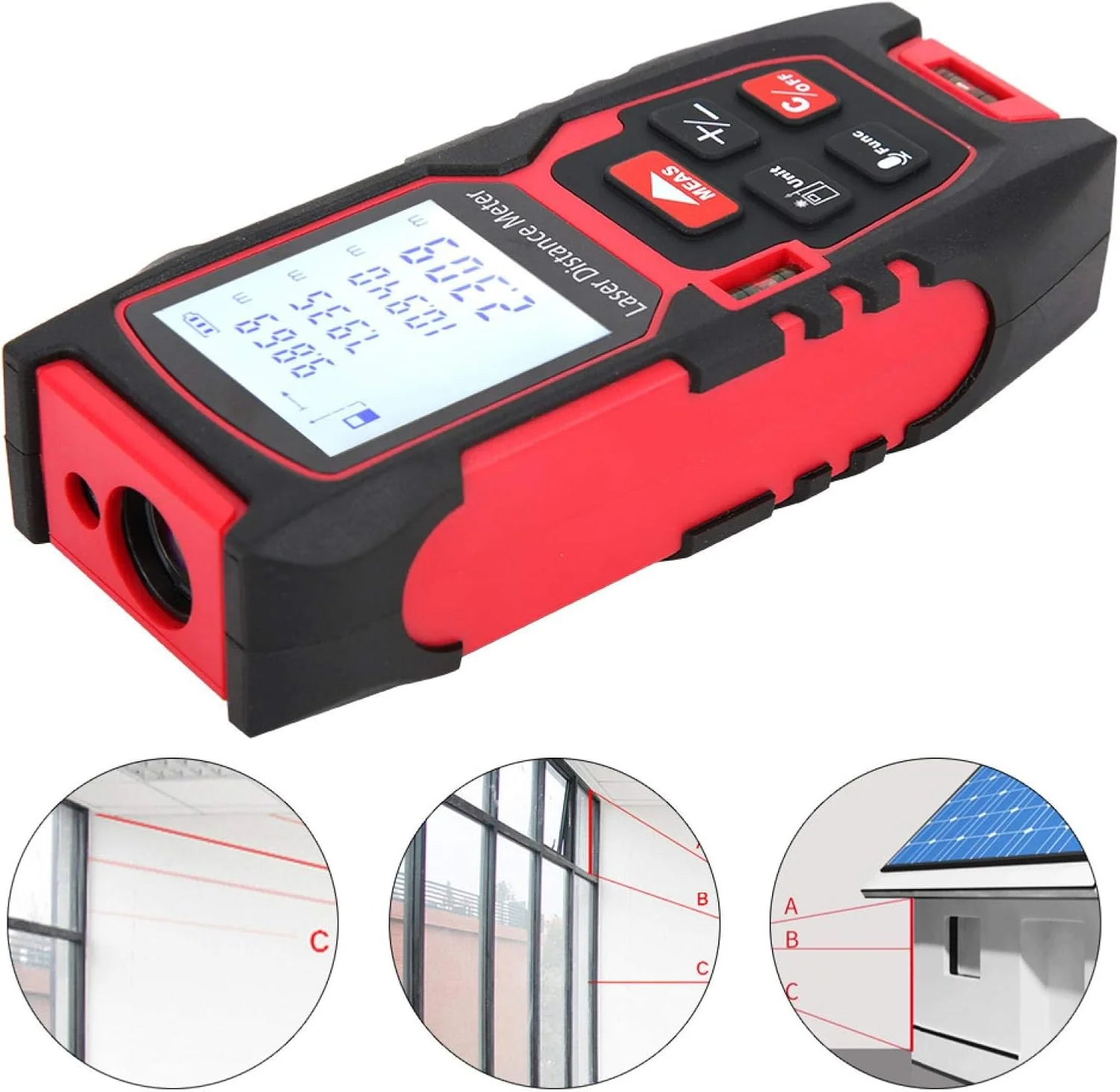 متر لیزری مادون قرمز، فناوری لیزر دقیق، ارتفاع سنج قابل حمل، دقت بالای لیزری برای اندازه گیری داخلی (40 متر)