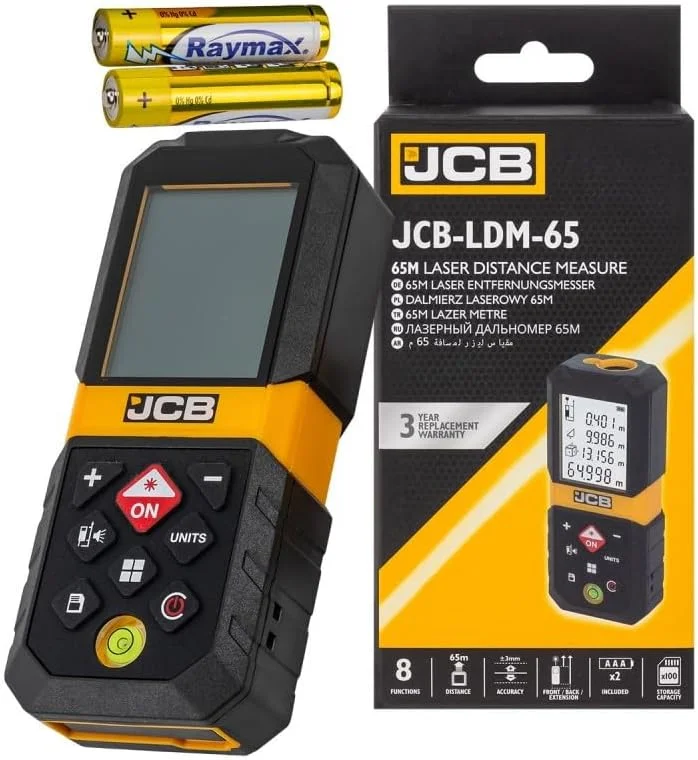 متر لیزری 65 متری JCB مناسب املاک، اندازه گیری فضا و مساحت