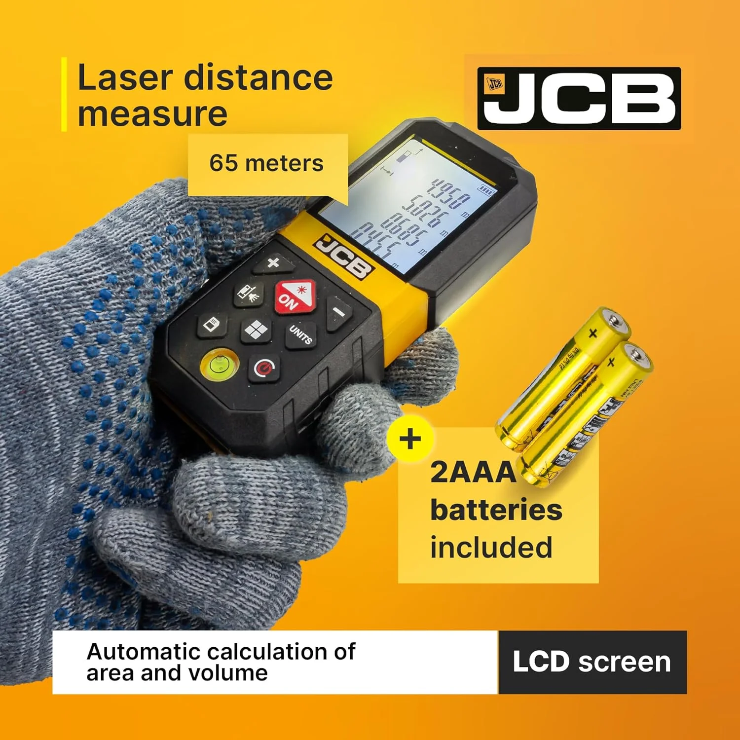 متر لیزری 65 متری JCB مناسب املاک، اندازه گیری فضا و مساحت