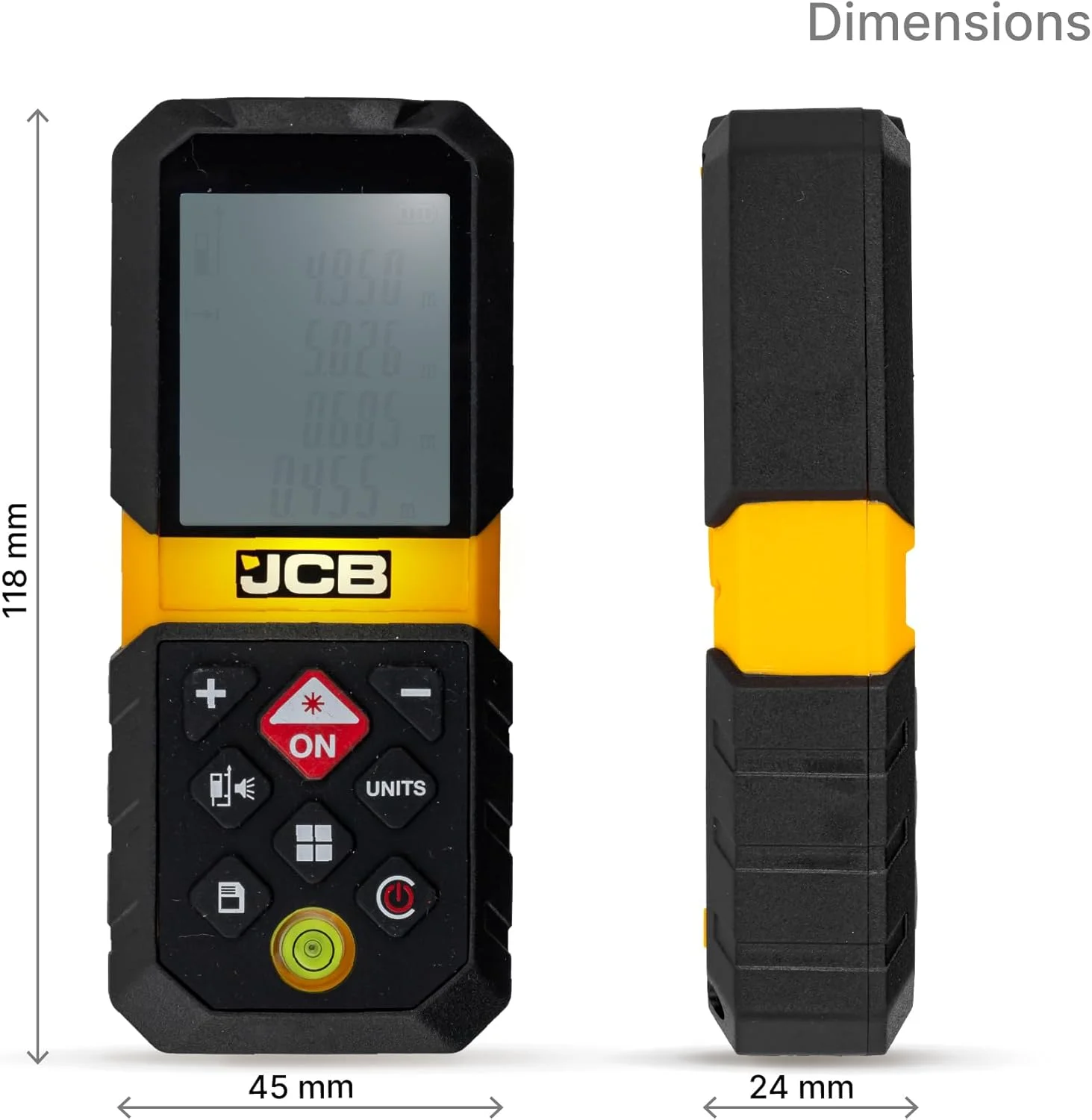 متر لیزری 65 متری JCB مناسب املاک، اندازه گیری فضا و مساحت