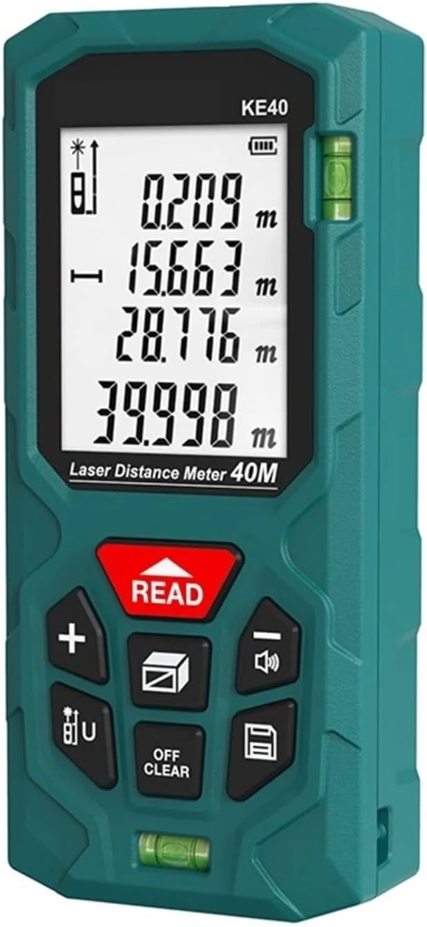 متر لیزری دیجیتال 40 متری، ابزار دقیق اندازه گیری فاصله، مناسب برای ساختمان سازی، با دقت بالا