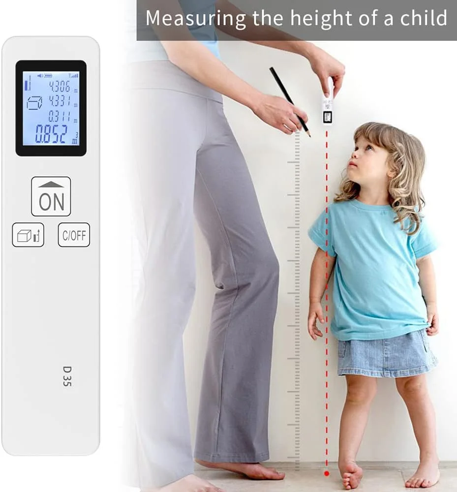 متر لیزری 35 متری دیجیتال LCD، مینی جیبی، یابنده محدوده، ابزار اندازه گیری فاصله/مساحت/حجم/فیثاغورث، تغییر واحد، سوئیچ علامت مبنا متر لیزری 35 متری دیجیتال LCD، مینی جیبی، یابنده محدوده، ابزار اندازه گیری فاصله/مساحت/حجم/فیثاغورث، تغییر واحد، سوئیچ علامت مبنا