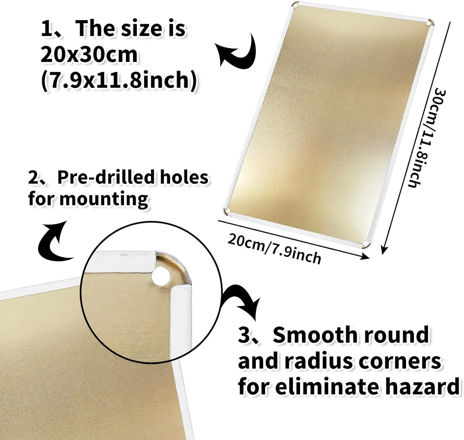 تابلو فلزی احتیاط خطر ایمنی هشدار، مناسب برای استفاده در فضای داخلی و خارجی، 20x30 سانتی متر