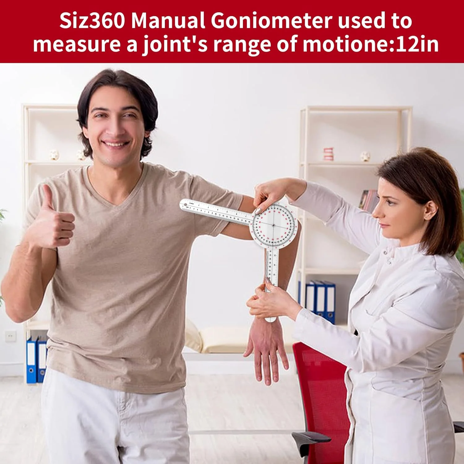 گونیا 30 سانتی متری پراساکو، خط کش زاویه ارتوپدی شفاف، گونیا پلاستیکی 360 درجه، نقاله زاویه گونیا برای نوار اندازه گیری بدن