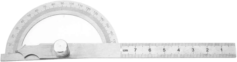 گونیا نقاله 2 در 1 Junluck، ابزار زاویه یاب، گونیا استیل ضد زنگ، ابزار اندازه گیری زاویه، مجموعه گونیا و خط کش (80 * 120 میلی متر)