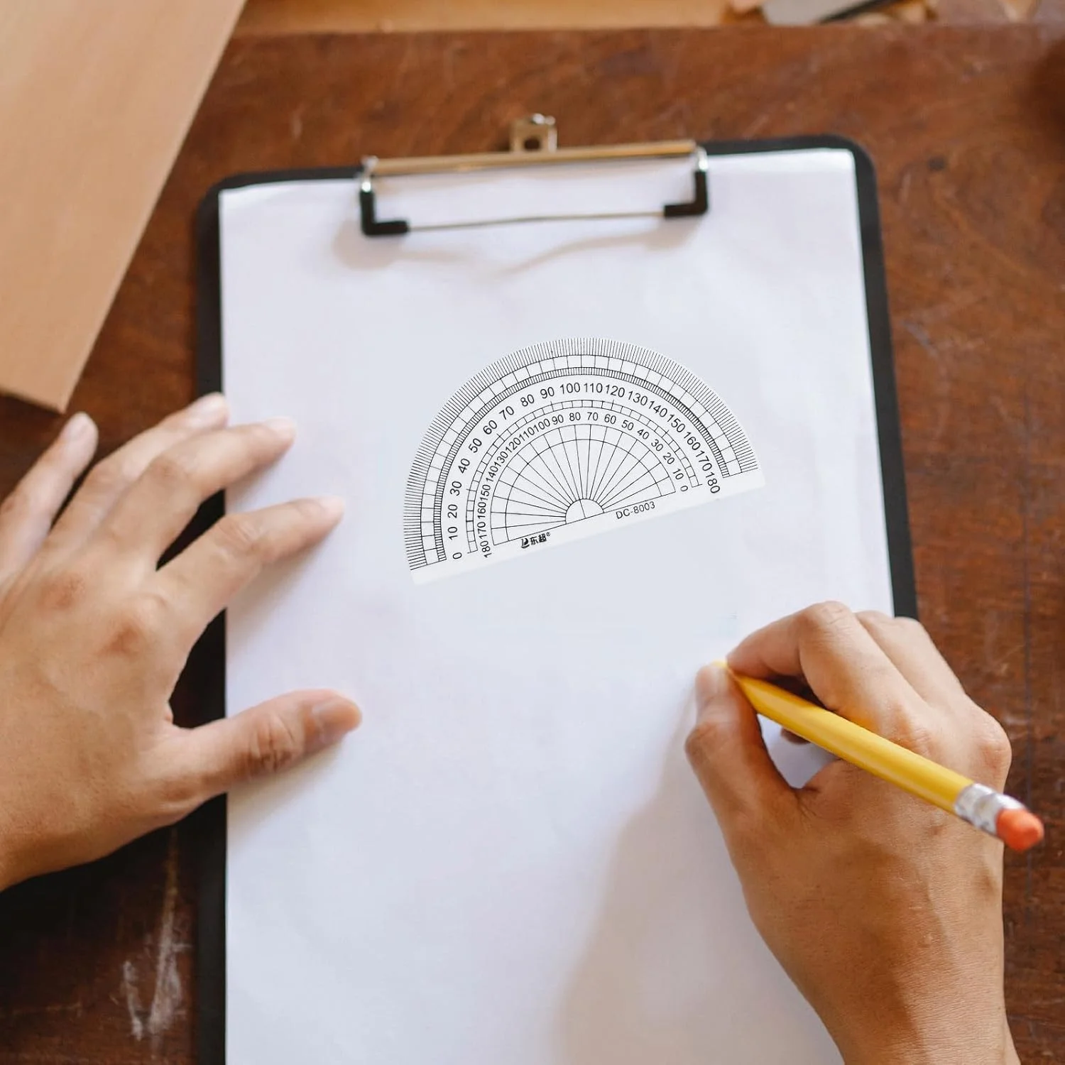 STOBOK 10 عدد نقاله پلاستیکی 180 درجه، نقاله نیم دایره ای، ابزار اندازه گیری زاویه، نقاله هندسی ریاضی برای اندازه گیری زاویه در ریاضی