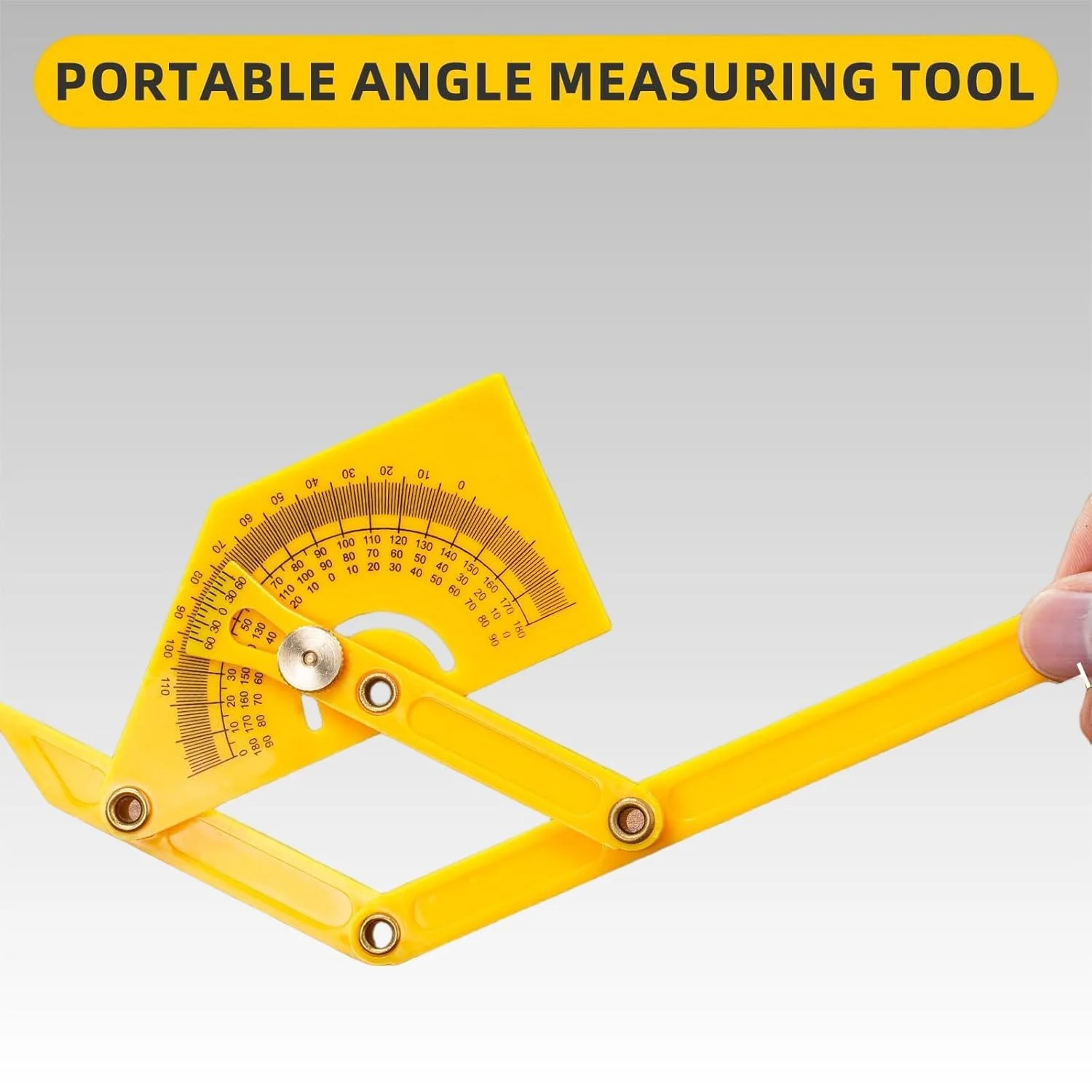 مجموعه 2 عددی زاویه یاب قابل تنظیم 0-180 درجه با مهره قفل شونده - اندازه گیری دقیق برای زوایای داخلی/خارجی/پخ، نجاری، کار با چوب و پروژه های DIY مجموعه 2 عددی زاویه یاب قابل تنظیم 0-180 درجه با مهره قفل شونده - اندازه گیری دقیق برای زوایای داخلی/خارجی/پخ، نجاری، کار با چوب و پروژه های DIY