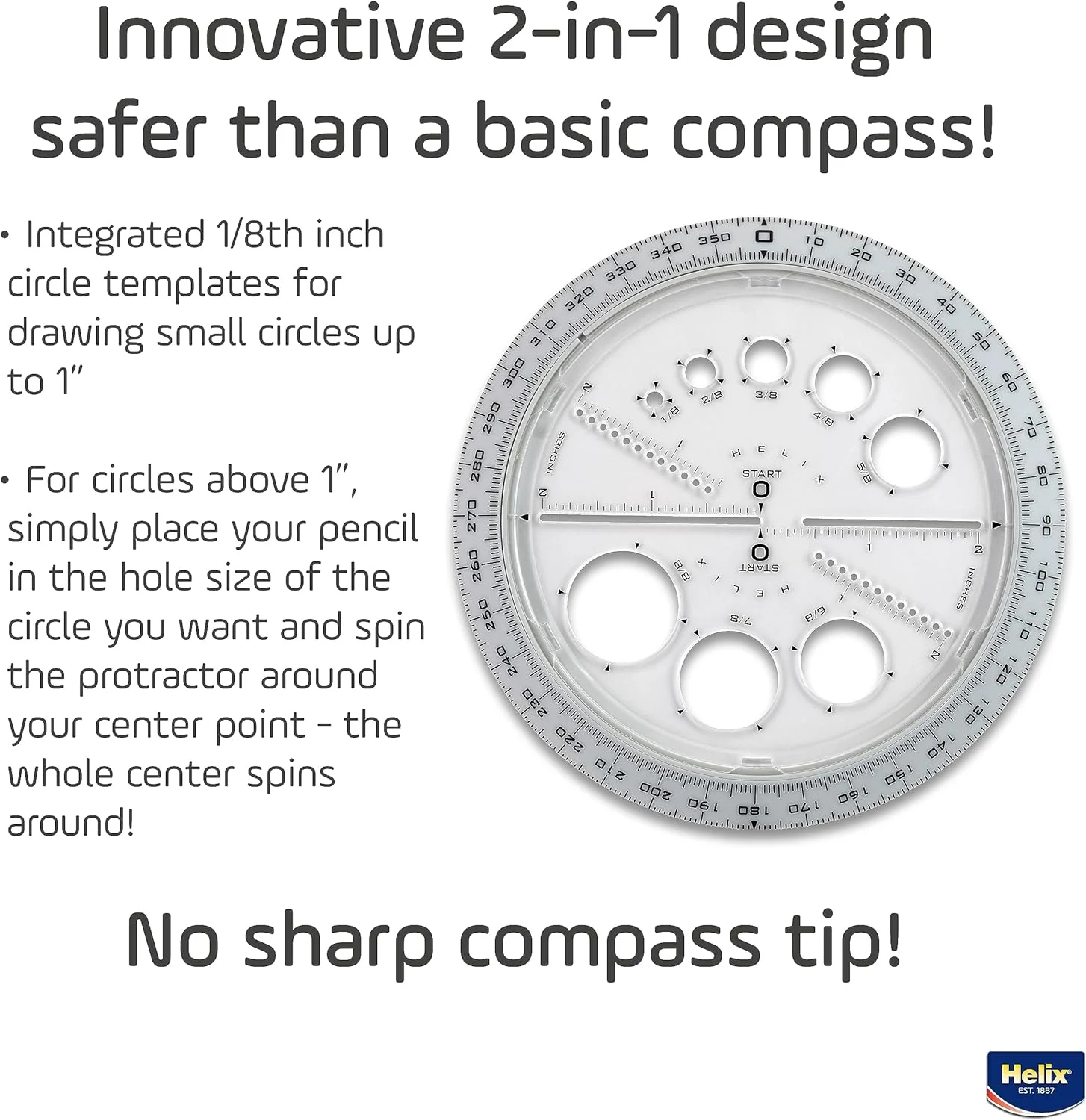 نقاله زاویه/دایره 15 سانتی متری، 360 درجه، جور شده