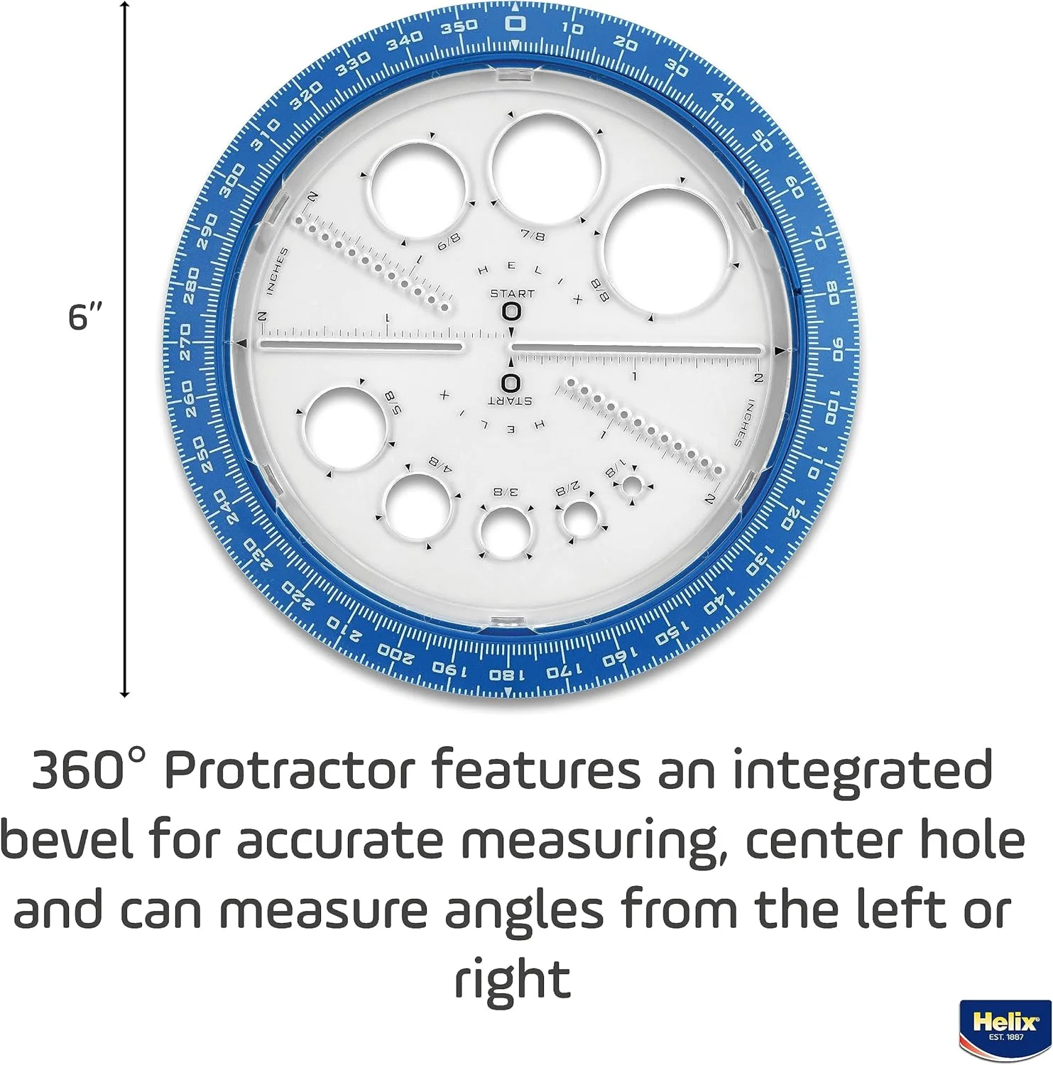 نقاله زاویه/دایره 15 سانتی متری، 360 درجه، جور شده