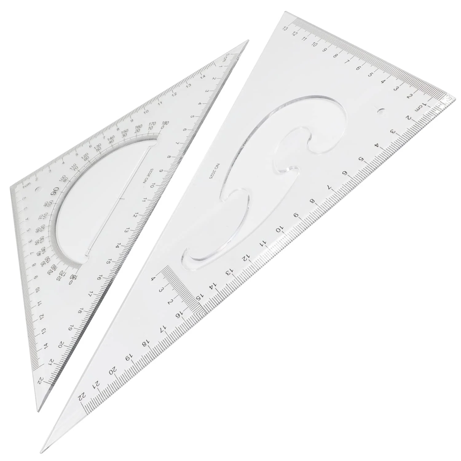 مجموعه خط کش مثلثی Utoolmart، خط کش زاویه راست پلاستیکی 50 سانتی متری / 19.7 اینچی، نقاله، ابزار اندازه گیری برای پیش نویس، طراحی، یادگیری، ریاضیات، خط کش هندسه