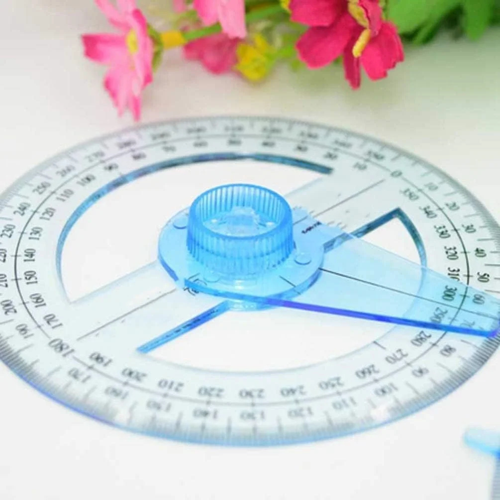 نقاله دایره ای، 6 عدد نقاله دایره ای، خط کش نقاله، ابزار اندازه گیری نقاله 360 درجه برای اندازه گیری زاویه در کلاس درس مدرسه