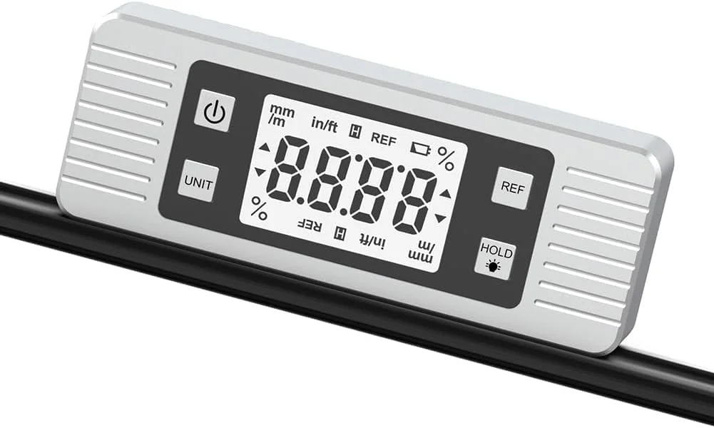 تراز دیجیتال Azonee، شیب سنج الکترونیکی مغناطیسی برای نجاری، ساخت و ساز و ماشین آلات، اندازه گیری دقیق (نقره ای)