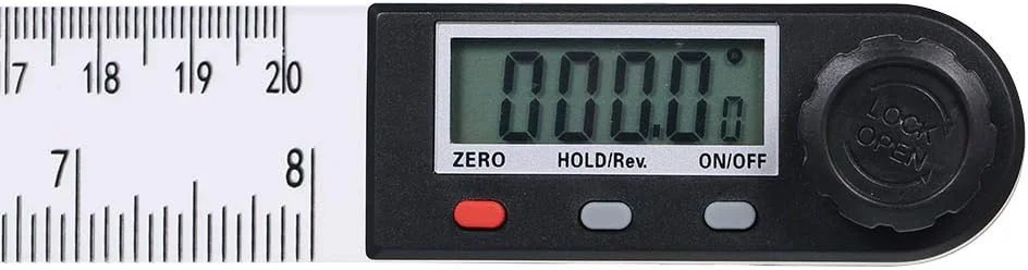 زاویه سنج دیجیتال چند منظوره 0-200 میلی متری با صفحه نمایش LCD و قابلیت نگهداری و صفر کردن
