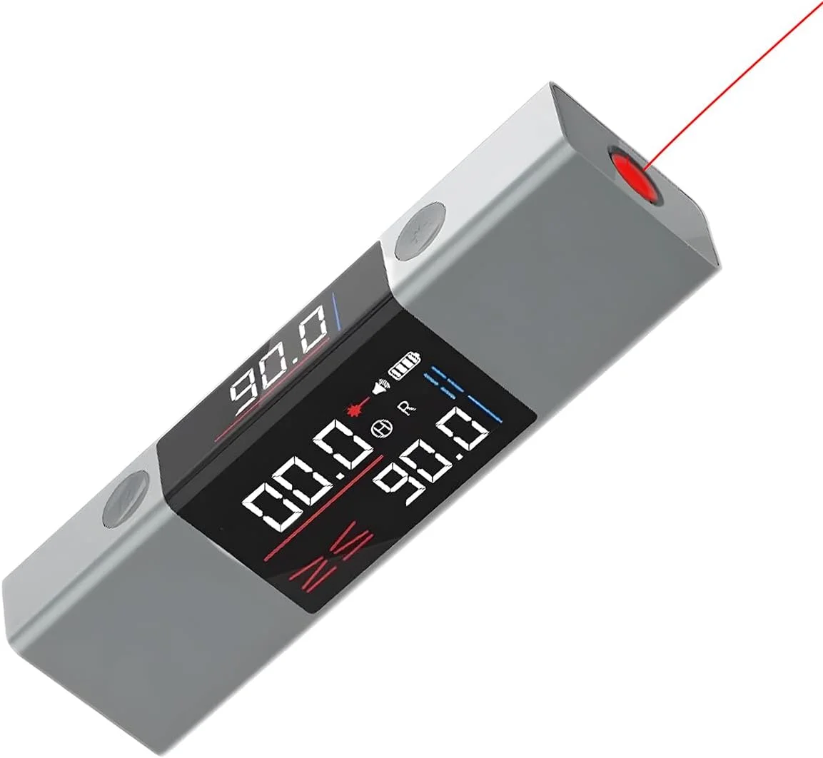 زاویه سنج لیزری قابل حمل 2 در 1، ابزار اندازه گیری زاویه لیزری با شارژ Type-C، زاویه یاب دیجیتال