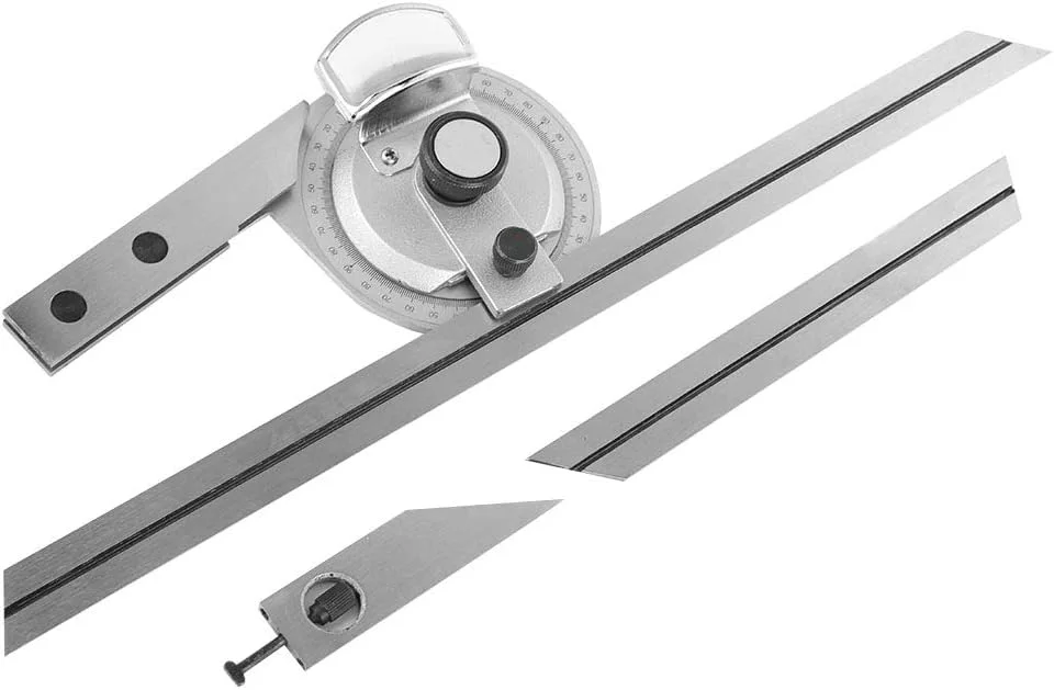 نقاله جهانی فولادی 360 درجه، با ذره بین، برای اندازه گیری زوایای داخلی و خارجی