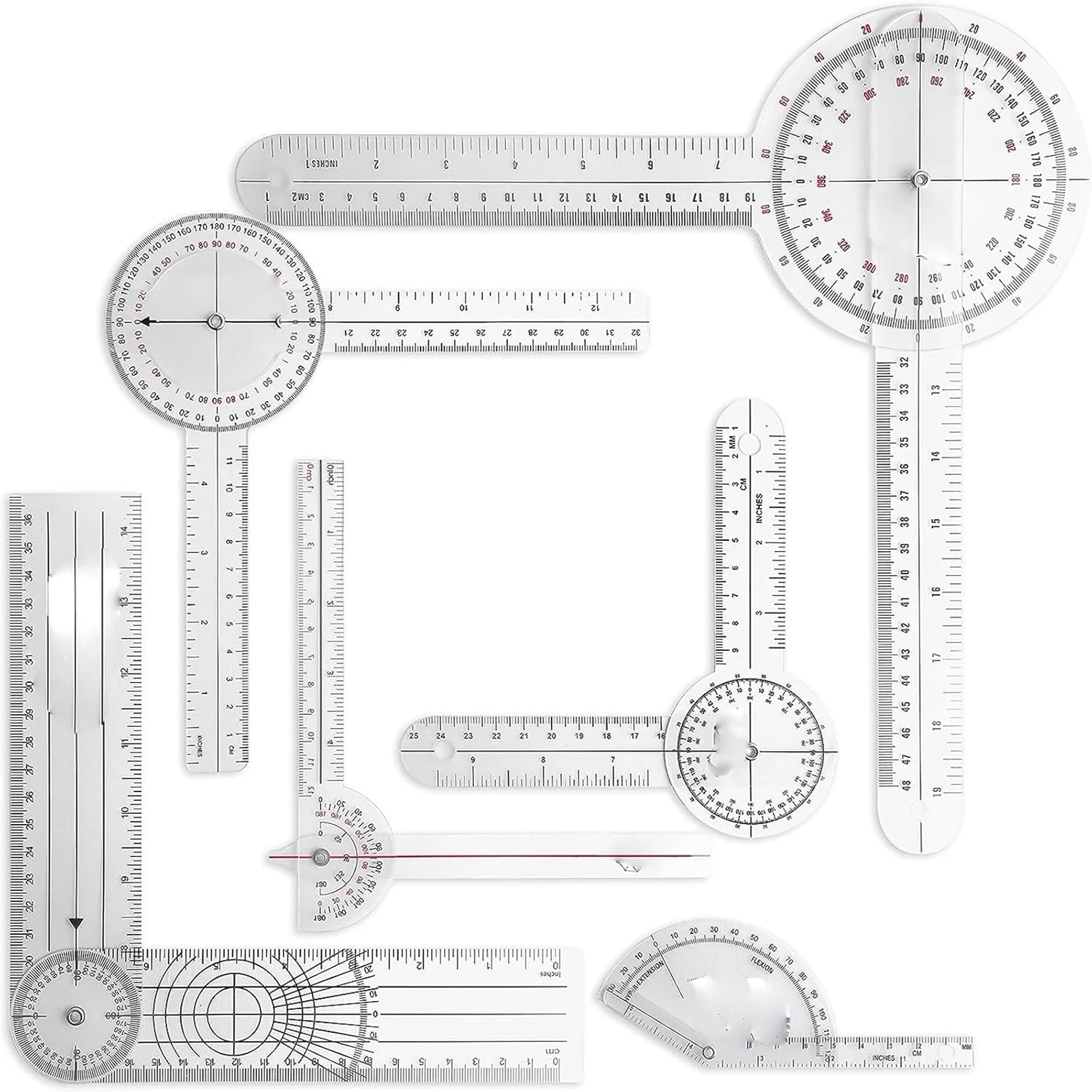 مجموعه 6 عددی ابزار اندازه گیری زاویه ستون فقرات پزشکی