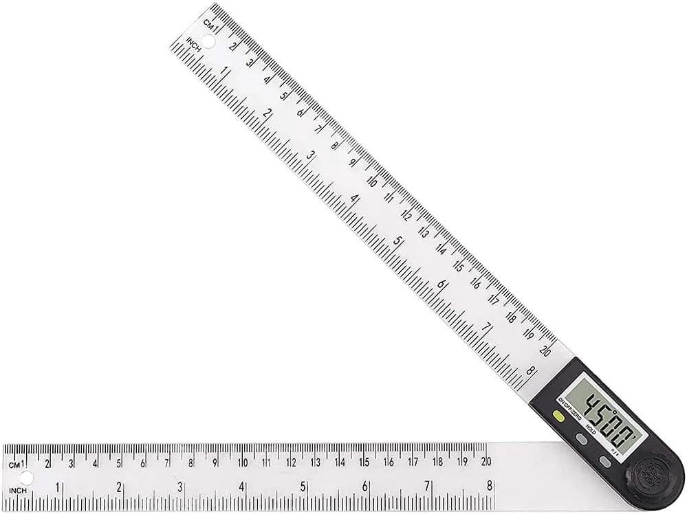 زاویه یاب دیجیتال 200 میلی متری با قابلیت نگهداری داده و تنظیم صفر و صفحه نمایش LCD