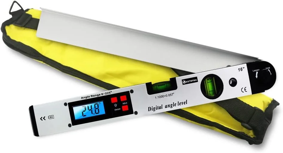 زاویه سنج دیجیتال 400 میلی متری SKEIDO 0-225 درجه با تراز حبابی دوگانه، ابزار اندازه گیری