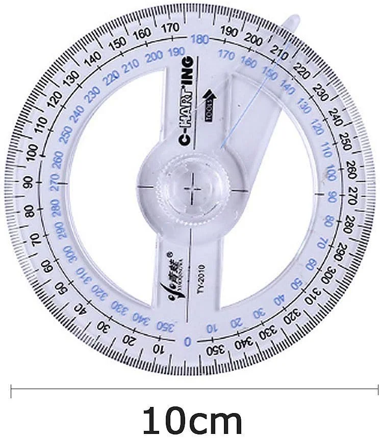 2 عدد نقاله دایره ای 360 درجه برای اندازه گیری زاویه، مناسب برای مدرسه، کلاس، دفتر، طراحی و اندازه گیری