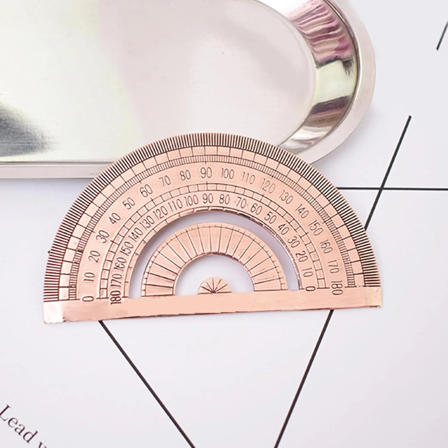 زاویه یاب - ابزار اندازه گیری زاویه، نقاله فلزی 180 درجه برای مهندسی، نجاری، طراحی، دانش آموزان، کار با چوب، مدرسه، ساخت و ساز