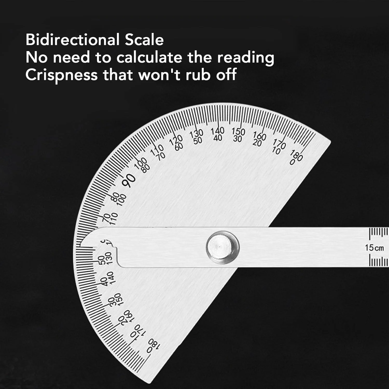 نقاله زاویه قابل تنظیم OVAQUIXI، خط کش زاویه یاب استیل ضد زنگ، نقاله استیل ضد زنگ 180 درجه برای نجاری
