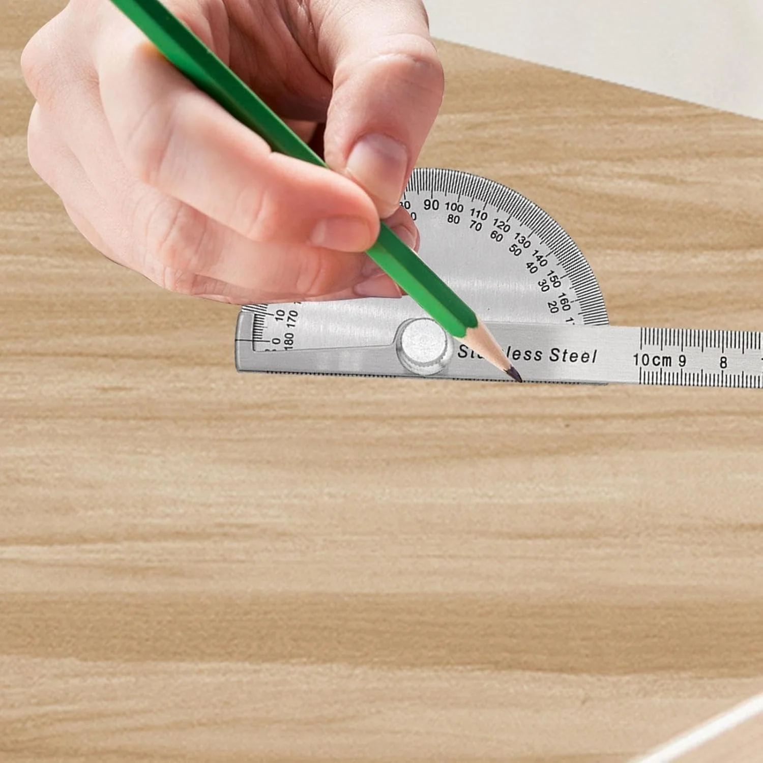 زاویه یاب، خط کش نجاری با 0-180 درجه، ابزار اندازه گیری زاویه، ابزار اندازه گیری صنعتگر برای ترسیم ساخت و ساز هندسه ریاضی