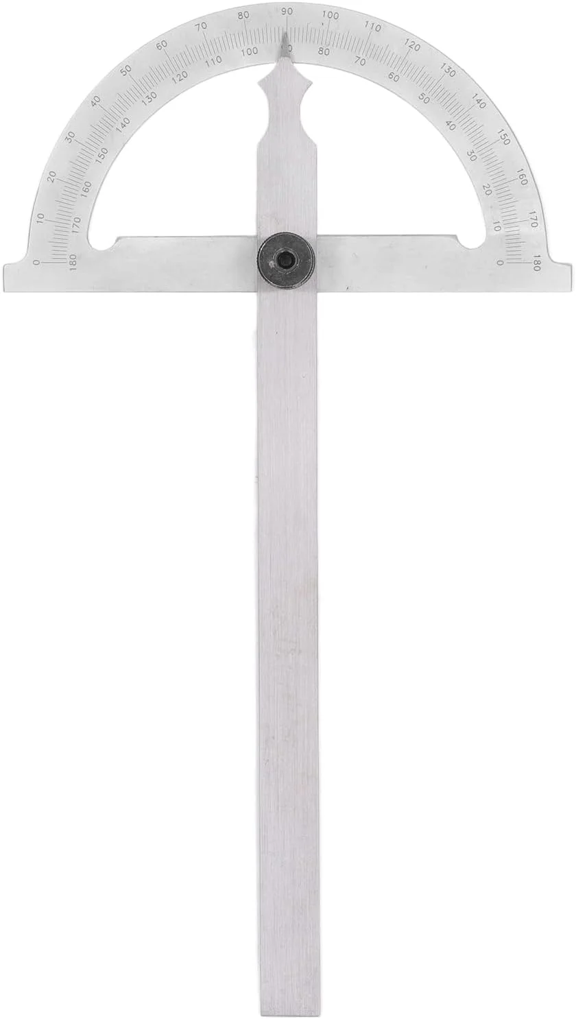 نقاله زاویه NDNCZDHC، زاویه یاب 0 تا 180 درجه 150 x 200 میلی متر، ابزار اندازه گیری خط کش نجاری فولاد کربنی