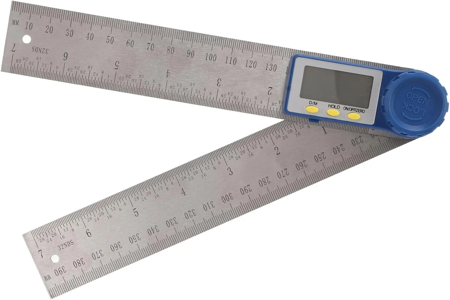 زاویه یاب دیجیتال، خط کش زاویه دیجیتال استیل ضد زنگ، ابزار اندازه گیری 360 درجه با صفحه نمایش LED، گونیومتر 2 در 1 برای نجاری، ساخت و ساز و DIY