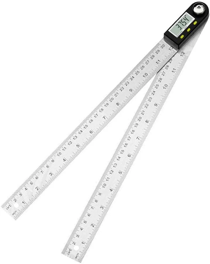 زاویه یاب دیجیتال، نقاله فلزی، خط کش زاویه، 360 درجه، نقاله 300 میلی متری، نقاله دیجیتال 12 اینچی استیل ضد زنگ