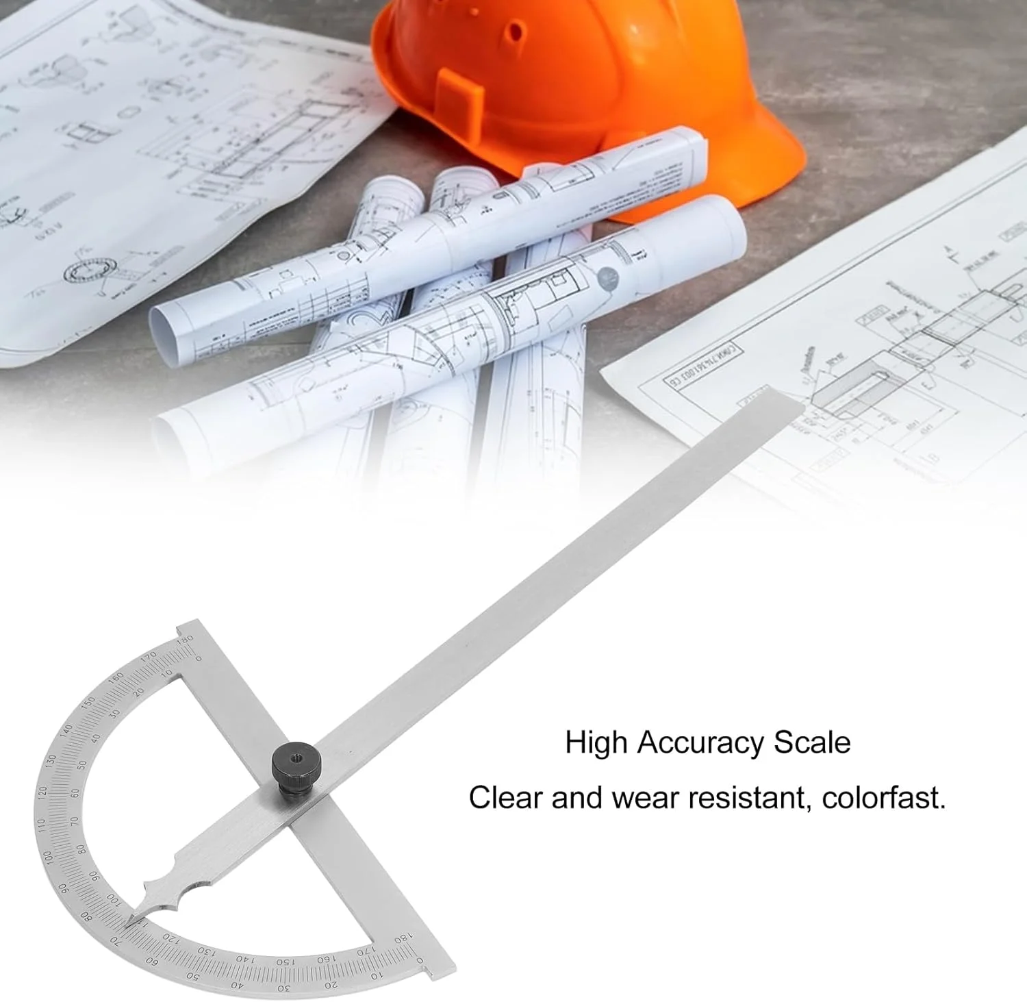 نقاله زاویه، نقاله زاویه یاب فولاد کربنی، خط کش زاویه یاب با مقیاس